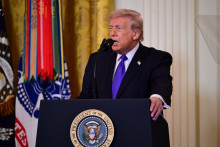 Le président américain Donald Trump s'exprime sur l'opération "Epic Fury" et fait le point sur l'attaque contre l'Iran à la Maison Blanche, le 2 mars 2026.