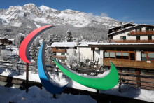 Le logo des Jeux paralympiques à Cortina d'Ampezzo, le 26 janvier 2026.