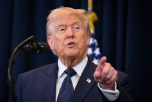 Donald Trump, lors d'une conférence de presse en Floride, aux États-Unis, le 9 mars 2026