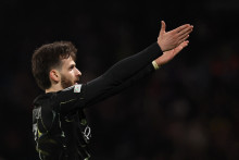 Khvicha Kvaratskhelia, lors du match aller des huitièmes de finale de la Ligue des champion