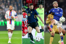 Corentin Tolisso (Olympique Lyonnais), Olivier Giroud (LOSC) et Julio Enciso (RC Strasbourg).