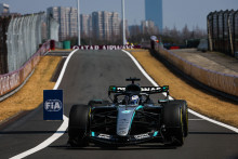 George Russell sur le circuit de Shanghaï