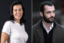Les candidats aux municipales à Menton, Alexandra Masson (RN) et Louis Sarkozy (LR).