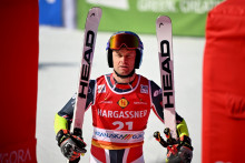 Le Français Alexis Pinturault lors de la deuxième manche du slalom géant de la Coupe du monde de ski alpin, à Kranjska Gora, le 7 mars 2026.