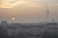 Un épisode de pollution de l'air aux particules fines à Lyon, en février 2025