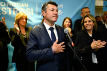 Christian Estrosi, lors du second tour des élections municipales de Nice, le dimanche 22 mars 2026