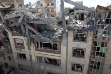 Un bâtiment détruit à Téhéran en Iran le 27 mars 2026