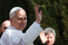 Le pape Léon XIV lors de sa visite à Monaco, samedi 28 mars 2026.