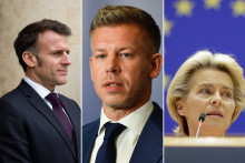 Emmanuel Macro, Peter Magyar et Ursula von der Leyen