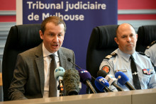 Le procureur de Mulhouse, Nicolas Heitz, lors d'une conférence de presse au tribunal de Mulhouse, le 15 avril 2026