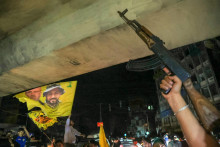 Des soutiens du Hezbollah dans le sud du Liban célébrant le cessez-le-feu le 16 avril 2026