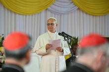 Le pape Léon XIV à Yaoundé, au Cameroun, le 17 avril 2026