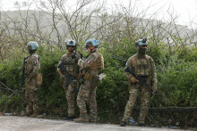 Un contingent français de la Force intérimaire des Nations Unies au Liban (FINUL) en patrouille au sud du Liban, le 18 avril 2026