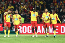 Les Lensois lors de la demi-finale de Coupe de France remportée face à Toulouse à Bollaert, le 21 avril 2026.