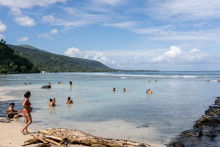 Une plage de Vairao dans le sud-ouest de Tahiti