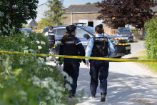 La ferme où travaillait Manon Relandeau, une mère de 31 ans portée disparue avec son bébé, à Saint-Étienne-de-Montluc, dans l'ouest de la France, le 21 avril 2026.