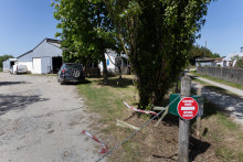 Cette photo montre la ferme où travaillait Manon Relandeau, une mère de 31 ans portée disparue avec son bébé, à Saint-Étienne-de-Montluc, près de Nantes, le 21 avril 2026.