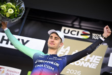 Le coureur Paul Seixas après sa victoire sur la Flèche Wallonne, le 22 avril 2026.