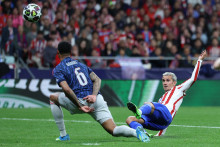 Antoine Griezmann ce mercredi 29 avril 2026, lors du match opposant l'Atlético de Madrid à Arsenal.