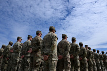 Les soldats américains sur une base militaire à Grafenwoehr en Allemagne, le 13 juillet 2022