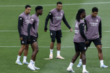 Kylian Mbappé à l'entraînement avec le Real Madrid la veille du Clasico contre le FC Barcelone, le 9 mai 2026