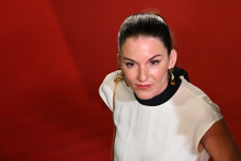 Mickaëlle Paty sur le tapis rouge de Cannes pour la projection de "L'Abandon" mercredi 13 mai 2026.