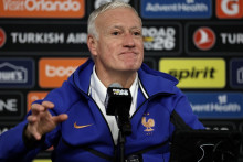 Didier Deschamps en marge de France-Colombie lors de la tournée américaine des Bleus, le 28 mars 2026 à Landover.