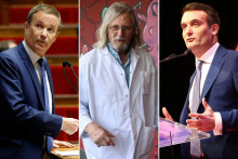 Nicolas Dupont-Aignan, Didier Raoult et Florian Philippot.