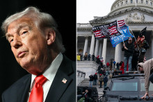 Donald Trump et des manifestants lors de l'assaut du Capitole en janvier 2021, à Washington DC.