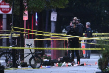 La police intervient autour de la Maison Blanche à Washington, le 23 mai 2026