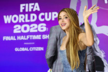 Colombian singer Shakira waves to the audience at the 2026 World Cup halftime show announcement during the Global Citizen and FIFA World Cup panel at the Global Citizen NOW event in New York City on May 14, 2026