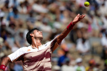Adolfo Daniel Vallejo lors de son match contre Moïse Kouame à Roland-Garros, le 28 mai 2026.
