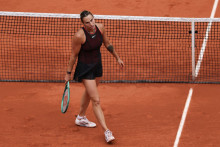 La Biélorusse Aryna Sabalenka lors de son quart de finale contre la Russe Diana Shnaider à Roland-Garros, le 3 juin 2026.