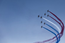 La patrouille de France dans le ciel de Salon-de-Provence le 15 avril 2026.