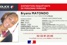 Un appel à témoins a été lancé pour retrouver Bryana Matondo, 16 ans.