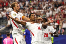 Harry Kane et Jude Bellingham lors de la victoire de l'Angleterre face à la Croatie en Coupe du monde, le 17 juin 2026 à Dallas.