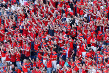 Des supporters norvégiens dans les tribunes du match face à l'Irak le 16 juin 2026.