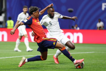 Lamine Yamal marque pour l'Espagne face à l'Arabie saoudite lors de la Coupe du monde, le 21 juin 2026 à Atlanta.