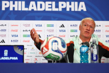 Le sélectionneur Didier Deschamps en conférence de presse à la veille de France-Irak, le 21 juin 2026 à Philadelphie.