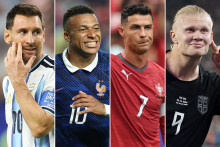 Lionel Messi (Argentine), Kylian Mbappé (France), Cristiano Ronaldo (Portugal), Erling Haaland (Norvège) lors de la Coupe du monde 2026.