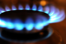 Un brûleur à gaz en fonctionnement. (Illustration)