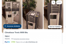 Un climatiseur vendu sur Leboncoin