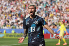 Julio Enciso avec le Paraguay face à l'Allemagne en seizièmes de finale de la Coupe du monde, le 29 juin 2026 à Boston.