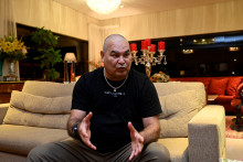 L'ancien gardien de but paraguayen José Luis Chilavert s'exprime lors d'une interview accordée à l'AFP à Luque, au Paraguay, le 7 mai 2026.