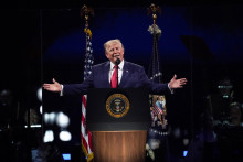 Donald Trump prononce un discours à l'occasion des festivités célébrant les 250 ans de l'indépendance des Etats-Unis, le 4 juillet 2026.