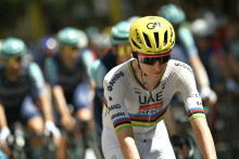 Tadej Pogacar sur la 3e étape du Tour de France.