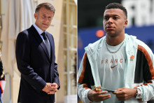 Emmanuel Macron et Kylian Mbappé.