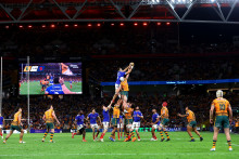 Le XV de France contre l'Australie lors du championnat des nations, le 11 juillet 2026 à Brisbane (Australie).
