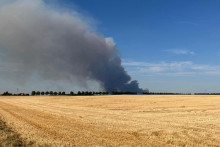 Un incendie dans l'Essonne, vu depus Bourron-Marlotte, le 12 juillet 2026