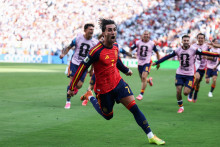 Ferran Torres après son but pour l'Espagne en finale de la Coupe du monde contre l'Argentine, le 19 juillet 2026 à East Rutherford.